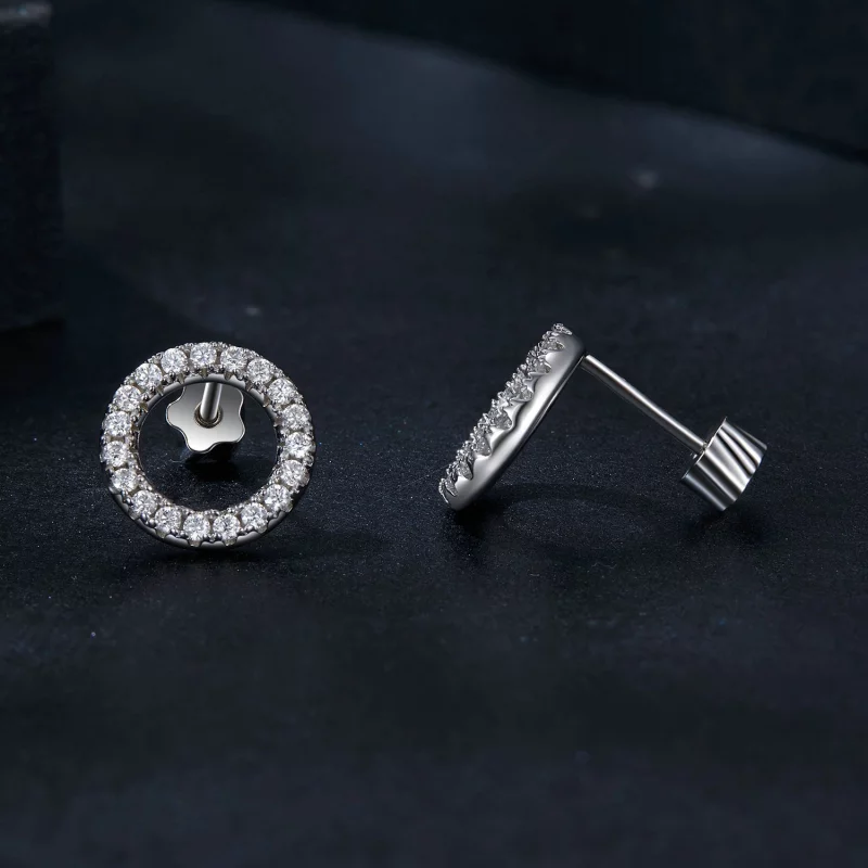 (תמונה ל-) עגילי PANDORA סטייל לילה כוכבים Moissanite 0.013 קראט (שתי תעודות) - MSE055 - הצג 4