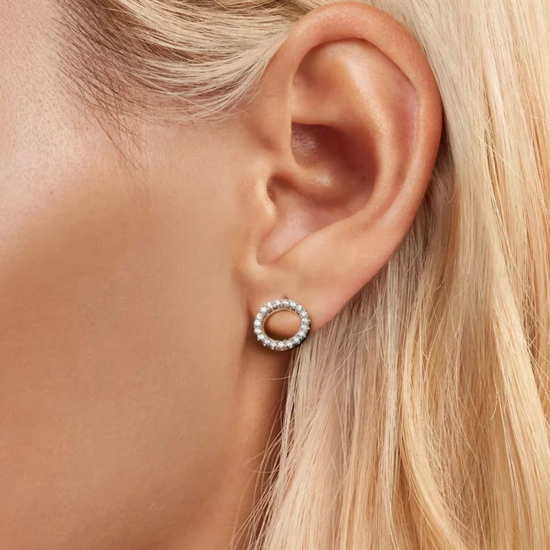 (תמונה ל-) עגילי PANDORA סטייל לילה כוכבים Moissanite 0.013 קראט (שתי תעודות) - MSE055 - הצג 6