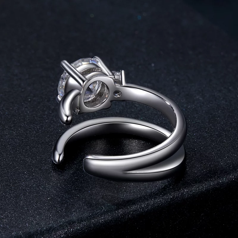 (תמונה ל-) שרוול אוזן Moissanite כפול בסגנון PANDORA (עם תעודה אחת) - MSE058 - הצג 4