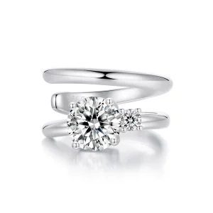 (תמונה ל-) שרוול אוזן Moissanite כפול בסגנון PANDORA (עם תעודה אחת) - MSE058