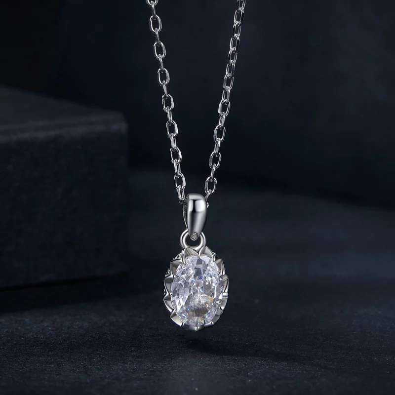(תמונה ל-) PANDORA Style Brilliant Beauty שרשרת Moissanite 1 קראט (עם תעודה אחת) - MSN035 - הצג 3