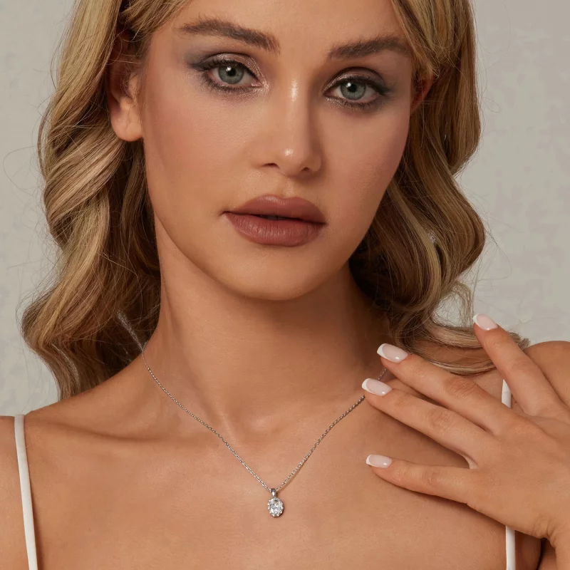 (תמונה ל-) PANDORA Style Brilliant Beauty שרשרת Moissanite 1 קראט (עם תעודה אחת) - MSN035 - הצג 6