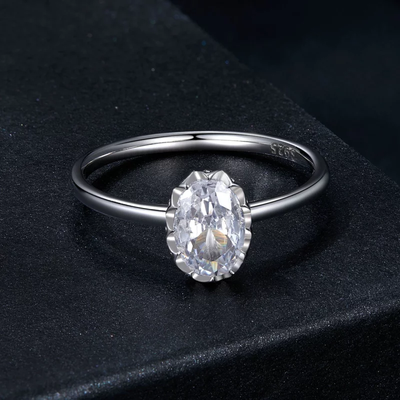 (תמונה ל-) PANDORA Style Brilliant Beauty טבעת Moissanite 1 קראט (עם תעודה אחת) - MSR049 - הצג 3