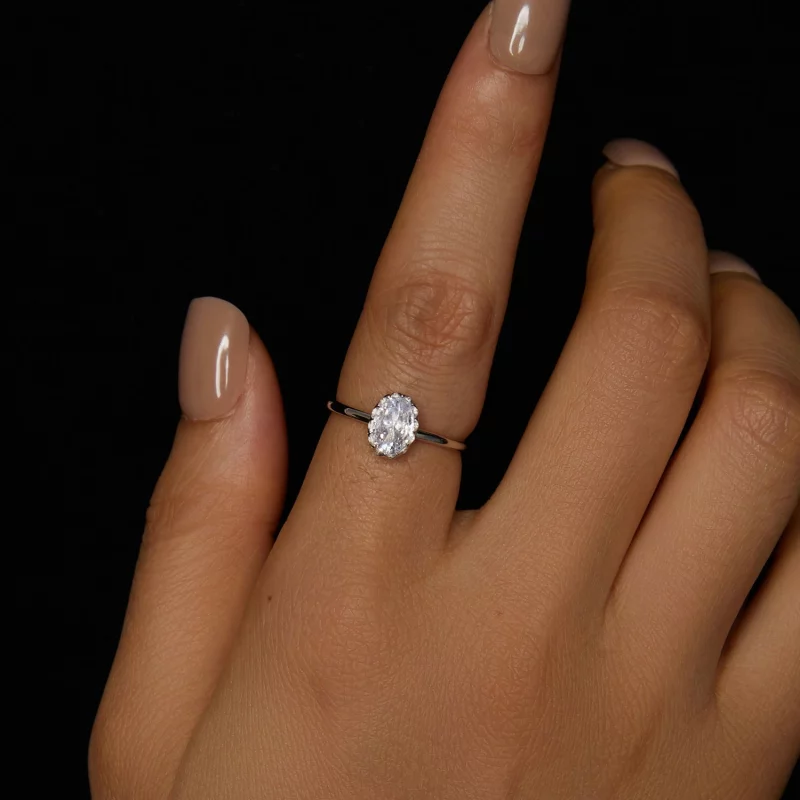 (תמונה ל-) PANDORA Style Brilliant Beauty טבעת Moissanite 1 קראט (עם תעודה אחת) - MSR049 - הצג 4