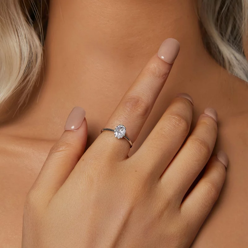 (תמונה ל-) PANDORA Style Brilliant Beauty טבעת Moissanite 1 קראט (עם תעודה אחת) - MSR049 - הצג 5