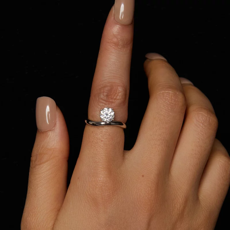 (תמונה ל-) PANDORA Style Simple טבעת Moissanite 1 קראט (עם תעודה אחת) - MSR050 - הצג 4