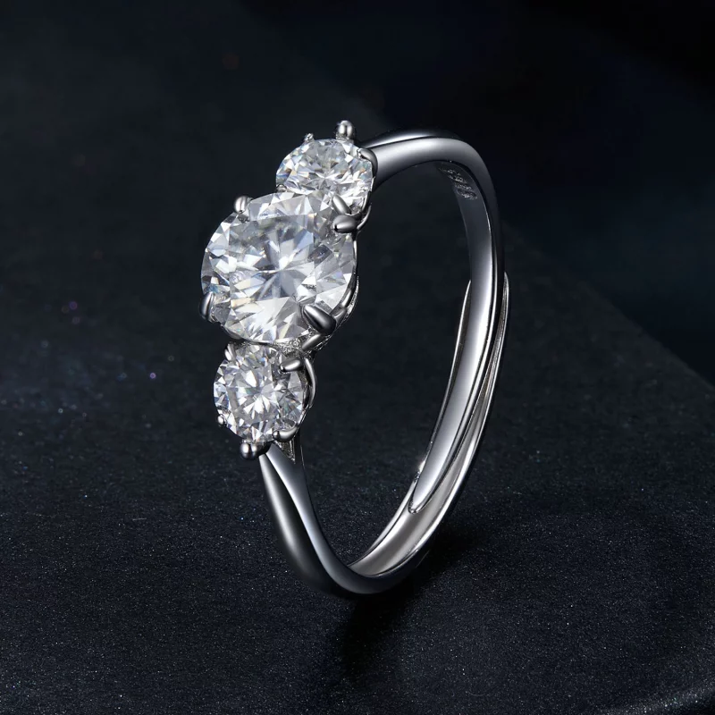 (תמונה ל-) טבעת Moissanite בסגנון PANDORA בסגנון 1 קראט (עם תעודה אחת) - MSR051-E - הצג 2