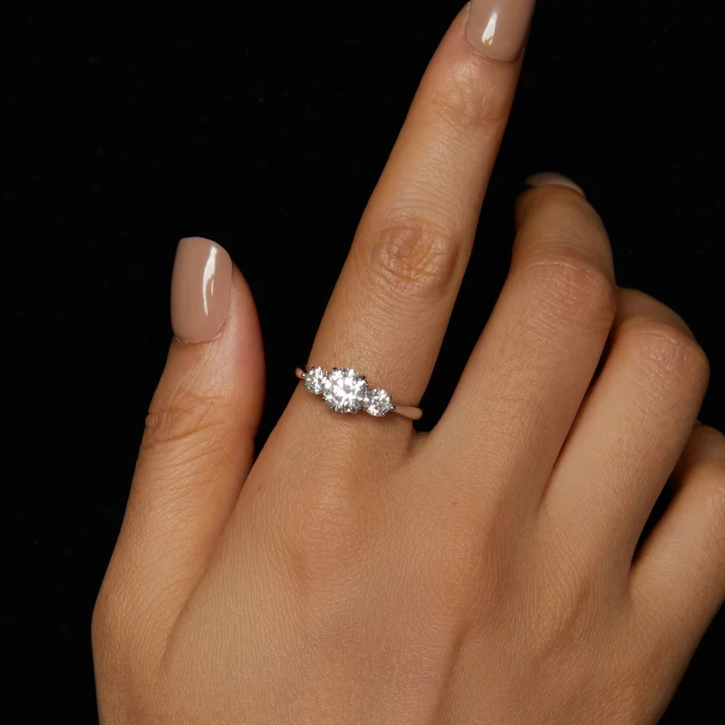 (תמונה ל-) טבעת Moissanite בסגנון PANDORA בסגנון 1 קראט (עם תעודה אחת) - MSR051-E - הצג 4