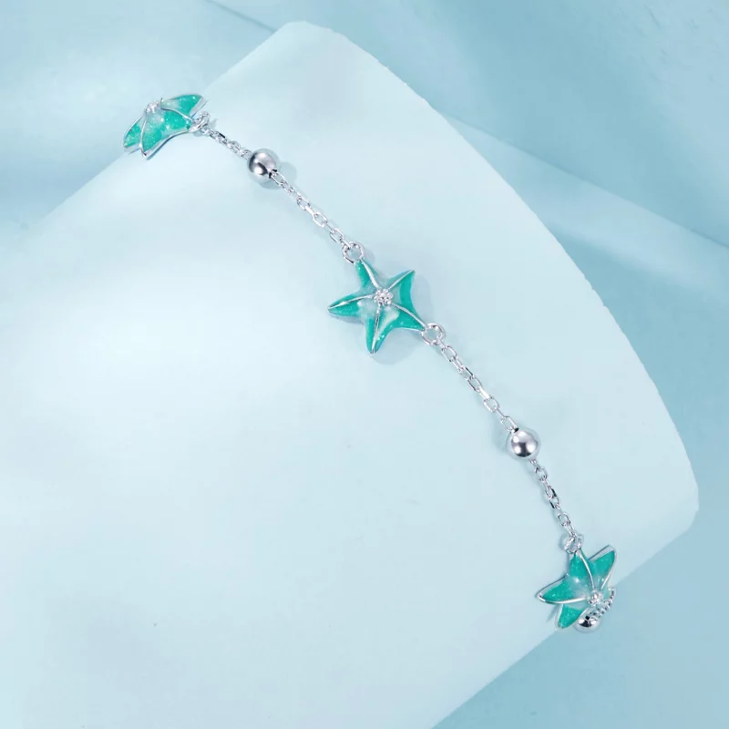 (תמונה ל-) צמיד PANDORA Style Starfish Teal - SCB276 - הצג 2