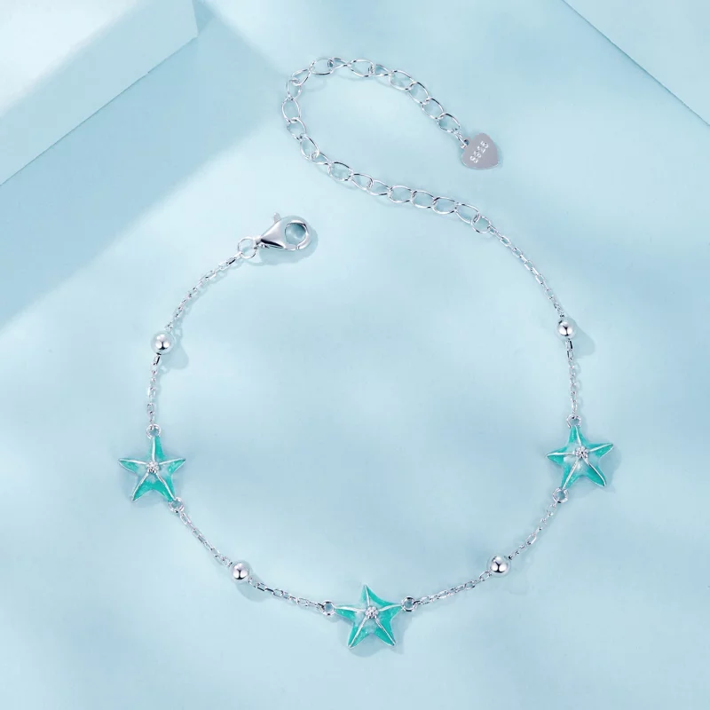 (תמונה ל-) צמיד PANDORA Style Starfish Teal - SCB276 - הצג 3