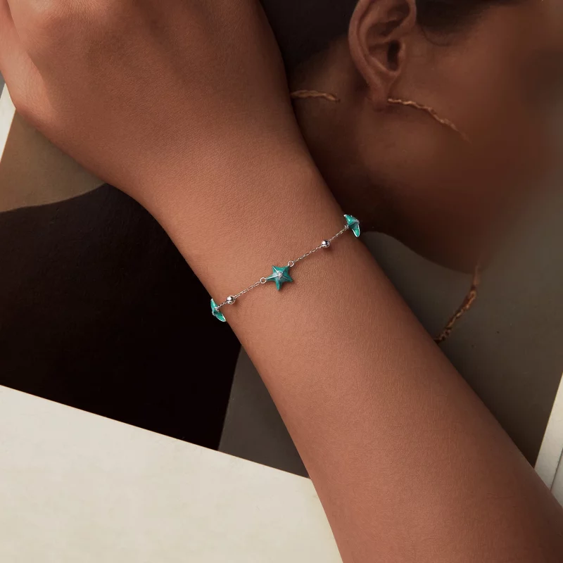 (תמונה ל-) צמיד PANDORA Style Starfish Teal - SCB276 - הצג 4