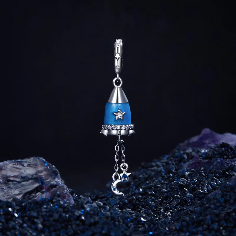 (תמונה ל-) PANDORA Style Star Moon Rocket תליון - SCC2788 - הצג 2