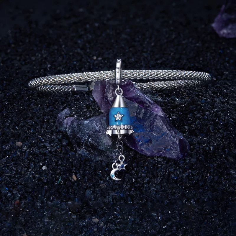 (תמונה ל-) PANDORA Style Star Moon Rocket תליון - SCC2788 - הצג 3