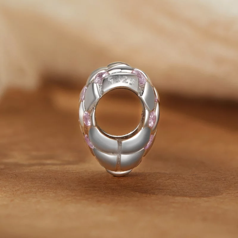 (תמונה ל-) חרוזי לב יהלומים ורודים בסגנון PANDORA - BSC1054 - הצג 3