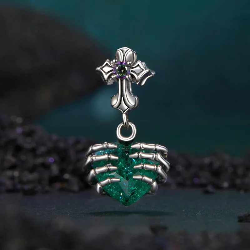 (תמונה ל-) תליון לב גולגולת בסגנון PANDORA - BSC1061 - הצג 2
