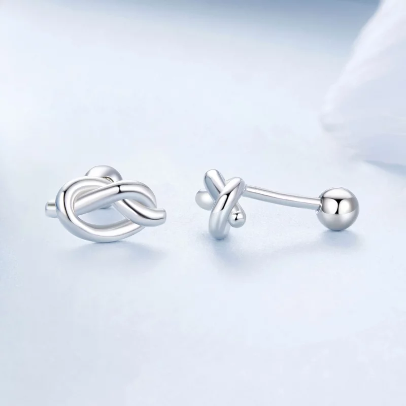 (תמונה ל-) עגילי PANDORA Style Knot - BSE1051 - הצג 4