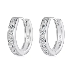 (תמונה ל-) עגילים נוצצים בסגנון PANDORA Princess Square - BSE1102
