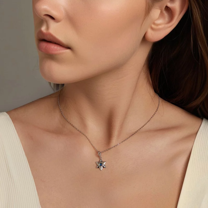 (תמונה ל-) PANDORA Style Starburst Demon Eye שרשרת - BSN397 - הצג 6