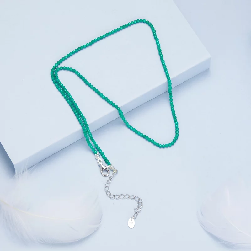 (תמונה ל-) שרשרת עצם הבריח של PANDORA סטייל ירוק אגת - BSN403 - הצג 6