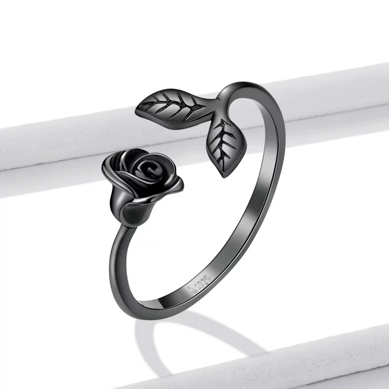 (תמונה ל-) טבעת פתוחה בסגנון PANDORA Black Rose - BSR239 - הצג 2