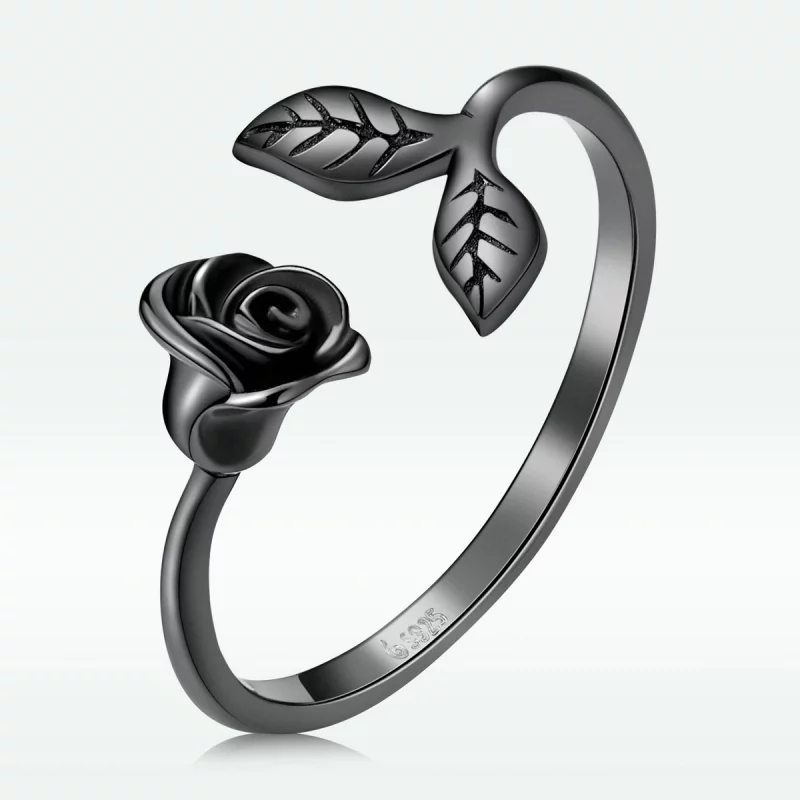 (תמונה ל-) טבעת פתוחה בסגנון PANDORA Black Rose - BSR239 - הצג 3