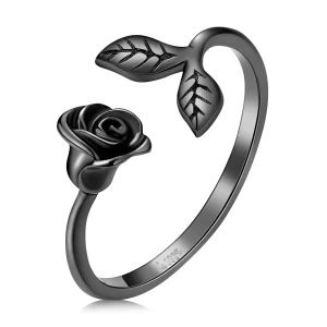 (תמונה ל-) טבעת פתוחה בסגנון PANDORA Black Rose - BSR239