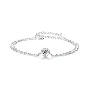 (תמונה ל-) PANDORA Style 0.5 קראט צמיד אריחים כפולים Moissanite (עם תעודה אחת) - MSB020