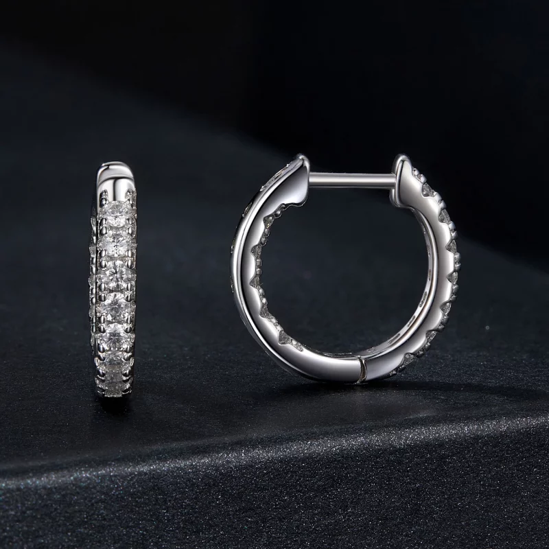 (תמונה ל-) עגילים נוצצים בסגנון PANDORA Moissanite (עם תעודה אחת) - MSE060 - הצג 2
