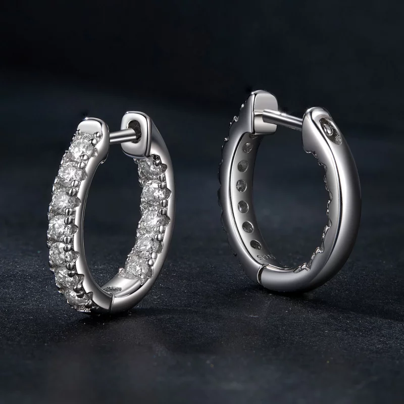 (תמונה ל-) עגילים נוצצים בסגנון PANDORA Moissanite (עם תעודה אחת) - MSE060 - הצג 3