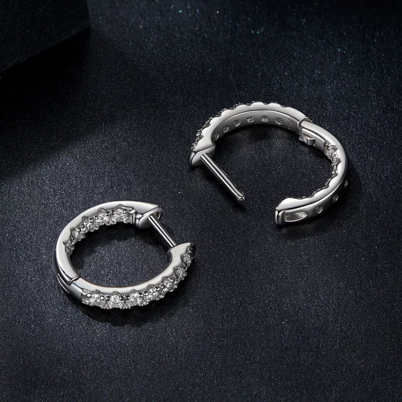 (תמונה ל-) עגילים נוצצים בסגנון PANDORA Moissanite (עם תעודה אחת) - MSE060 - הצג 4