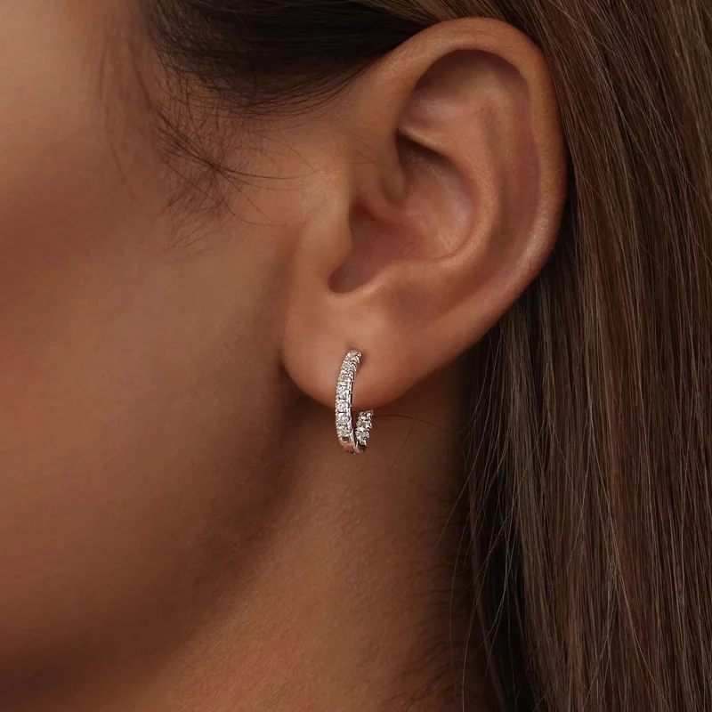 (תמונה ל-) עגילים נוצצים בסגנון PANDORA Moissanite (עם תעודה אחת) - MSE060 - הצג 6
