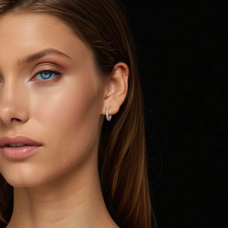 (תמונה ל-) עגילים נוצצים בסגנון PANDORA Moissanite (עם תעודה אחת) - MSE060 - הצג 7