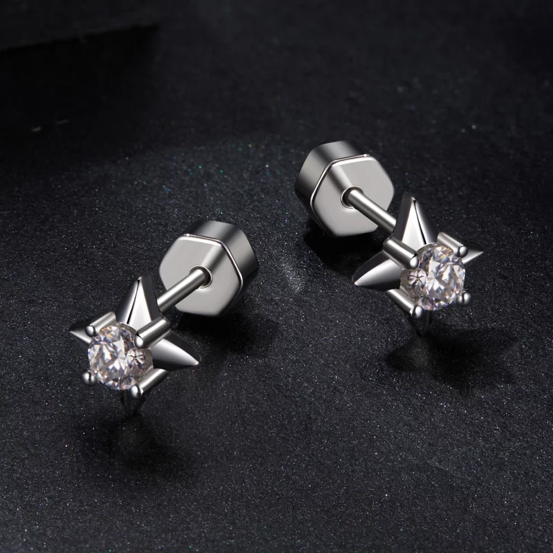 (תמונה ל-) עגילים נוצצים בסגנון PANDORA Style Star (תעודה אחת) - MSE067 - הצג 3