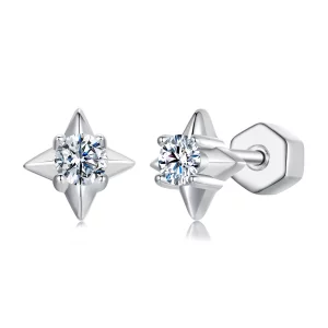(תמונה ל-) עגילים נוצצים בסגנון PANDORA Style Star (תעודה אחת) - MSE067
