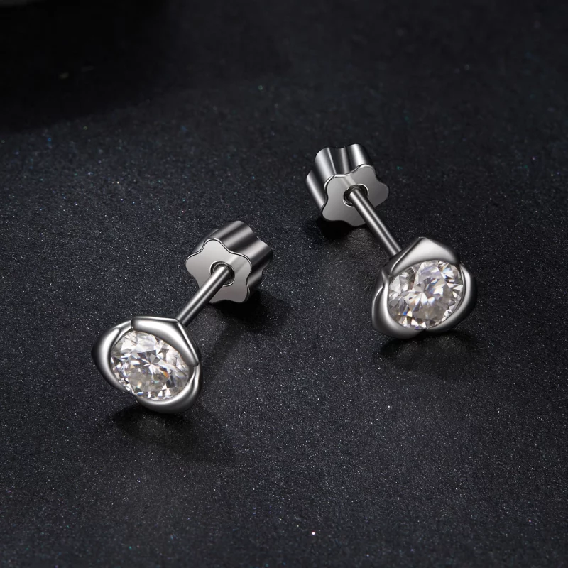 (תמונה ל-) עגילי ורדים מסוג PANDORA Moissanite (עם תעודה אחת) - MSE071 - הצג 3