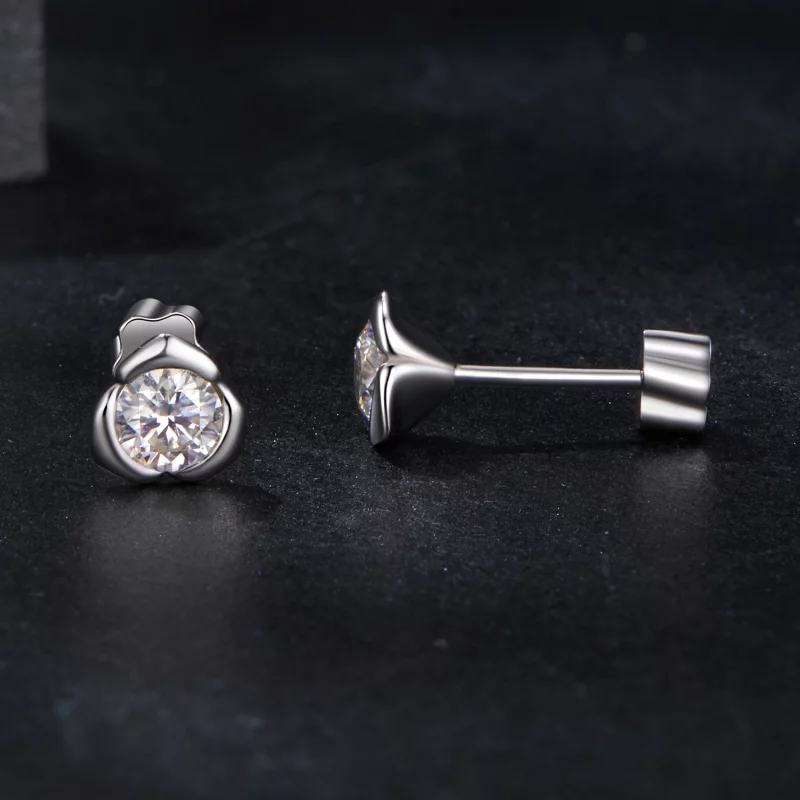 (תמונה ל-) עגילי ורדים מסוג PANDORA Moissanite (עם תעודה אחת) - MSE071 - הצג 4