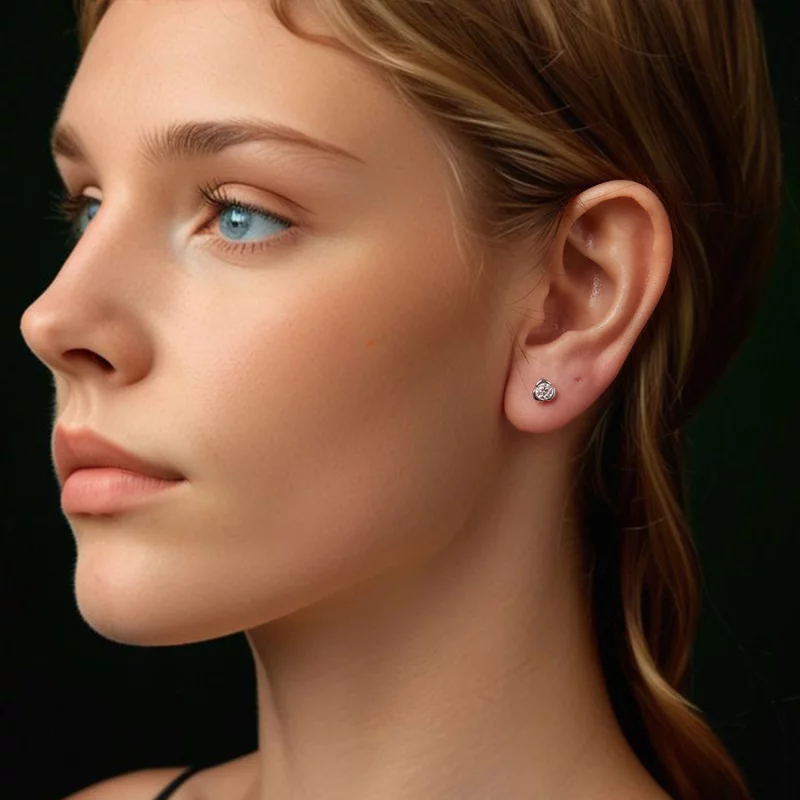 (תמונה ל-) עגילי ורדים מסוג PANDORA Moissanite (עם תעודה אחת) - MSE071 - הצג 8