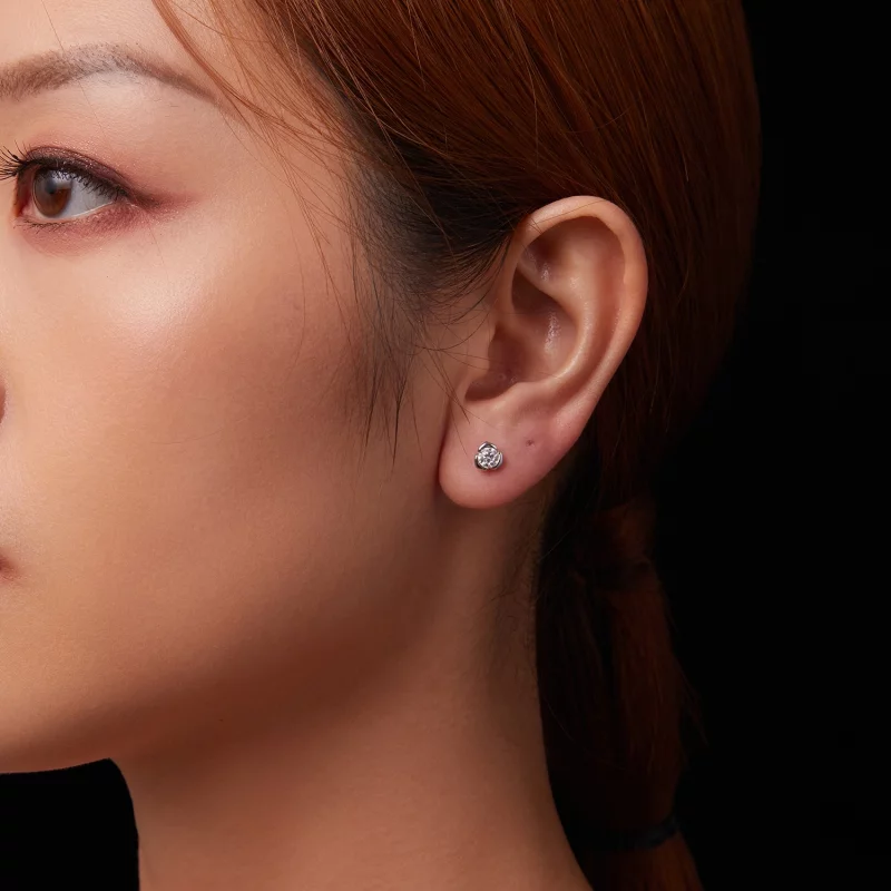 (תמונה ל-) עגילי ורדים מסוג PANDORA Moissanite (עם תעודה אחת) - MSE071 - הצג 9