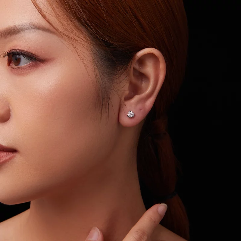 (תמונה ל-) עגילי ורדים מסוג PANDORA Moissanite (עם תעודה אחת) - MSE071 - הצג 10