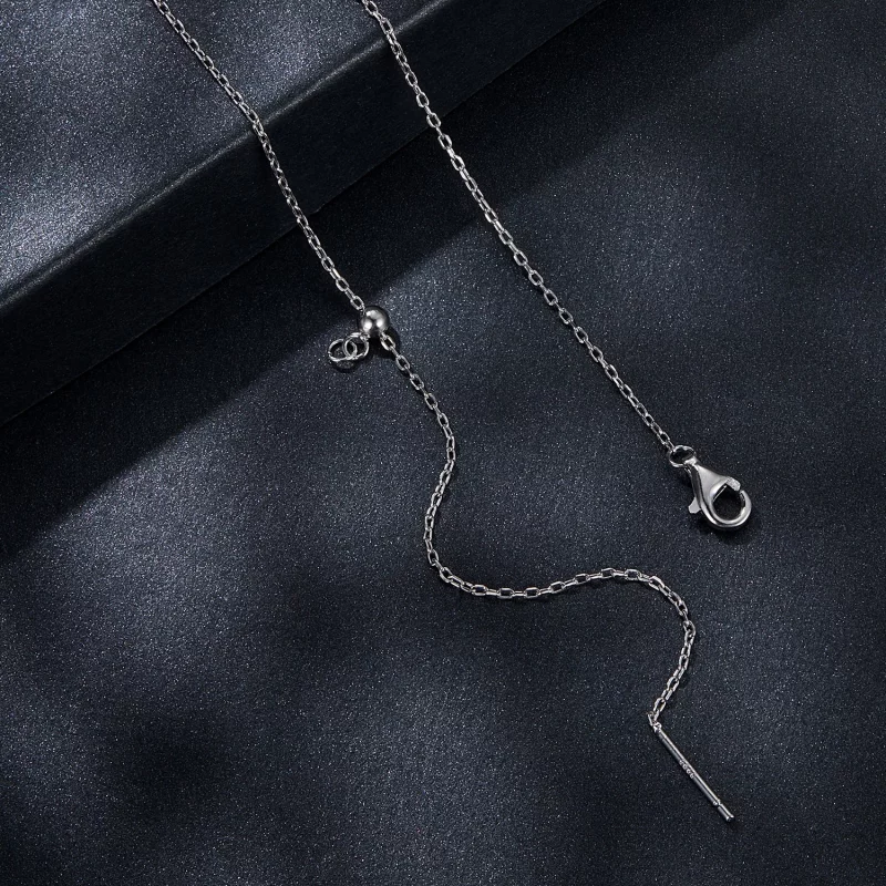 (תמונה ל-) שרשרת טיפה Moissanite בסגנון PANDORA 0.5 קראט (עם תעודה אחת) - MSN037 - הצג 4