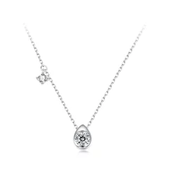 (תמונה ל-) שרשרת טיפה Moissanite בסגנון PANDORA 0.5 קראט (עם תעודה אחת) - MSN037