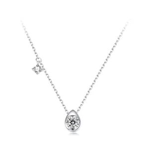 (תמונה ל-) שרשרת טיפה Moissanite בסגנון PANDORA 0.5 קראט (עם תעודה אחת) - MSN037