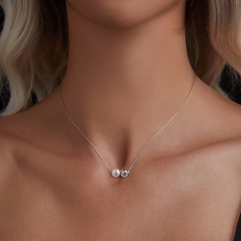 (תמונה ל-) שרשרת ורדים בסגנון PANDORA Moissanite (עם תעודה אחת) - MSN040 - הצג 4