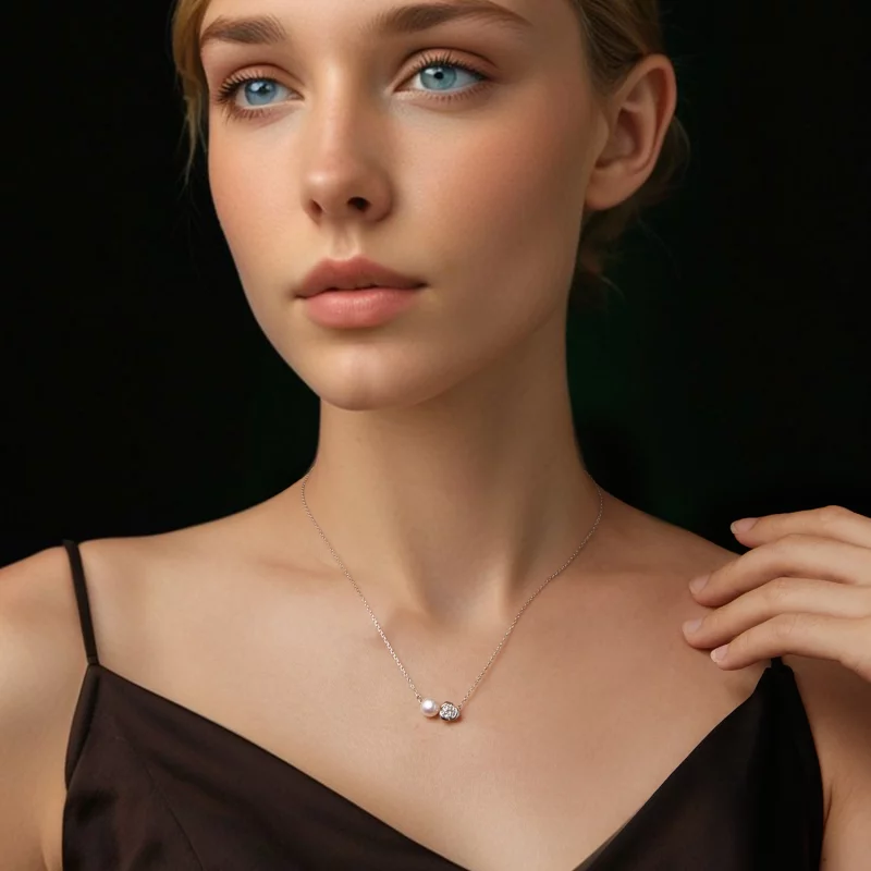 (תמונה ל-) שרשרת ורדים בסגנון PANDORA Moissanite (עם תעודה אחת) - MSN040 - הצג 5