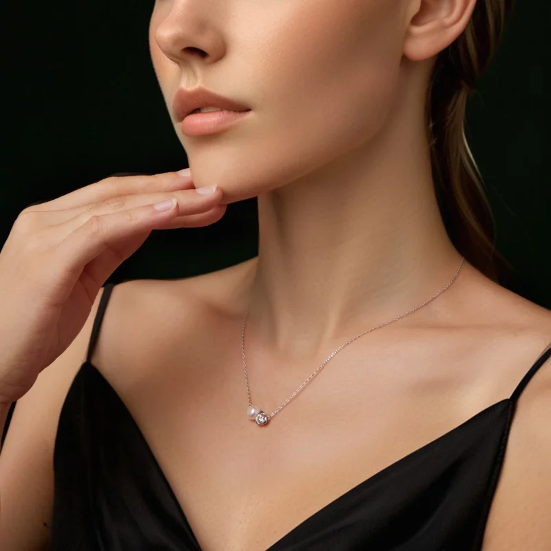 (תמונה ל-) שרשרת ורדים בסגנון PANDORA Moissanite (עם תעודה אחת) - MSN040 - הצג 6