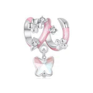 (תמונה ל-) חרוזי פרחים בסגנון PANDORA Butterfly Love - SCC2828