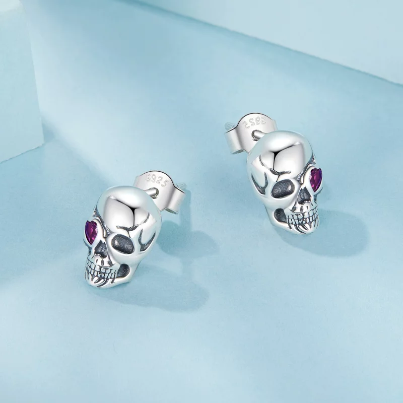 (תמונה ל-) עגילי PANDORA Style Skull - SCE1771 - הצג 3