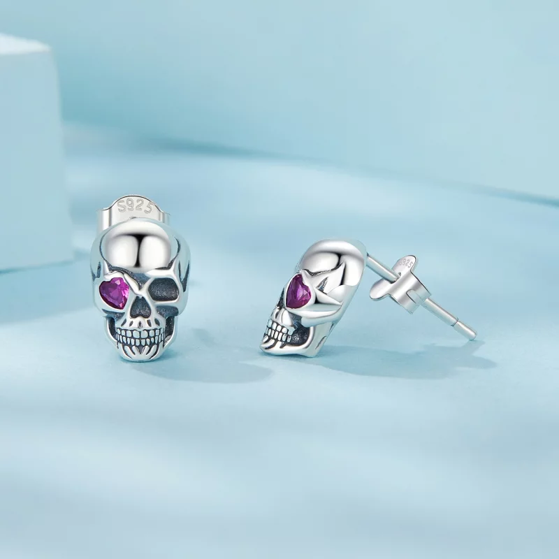 (תמונה ל-) עגילי PANDORA Style Skull - SCE1771 - הצג 4