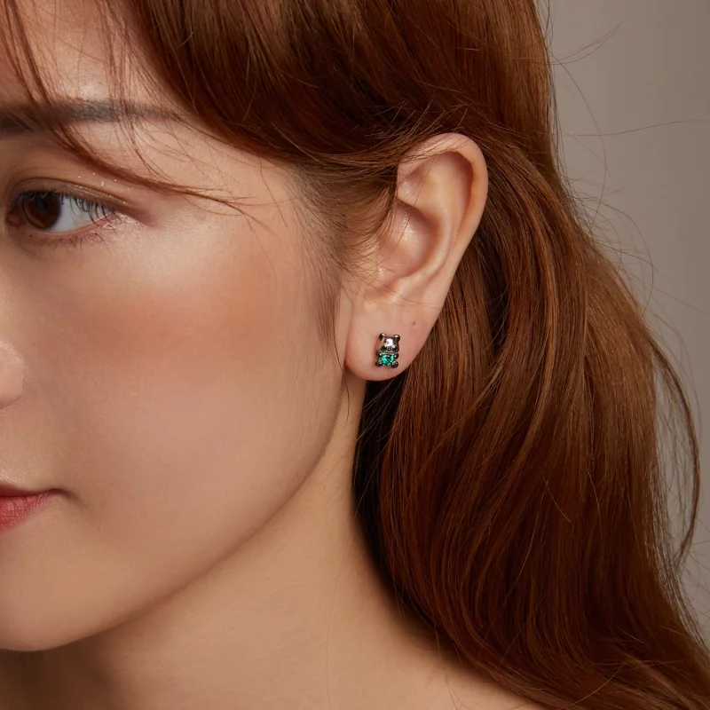 (תמונה ל-) עגילי לב PANDORA Style Heart Panda - SCE1775 - הצג 10
