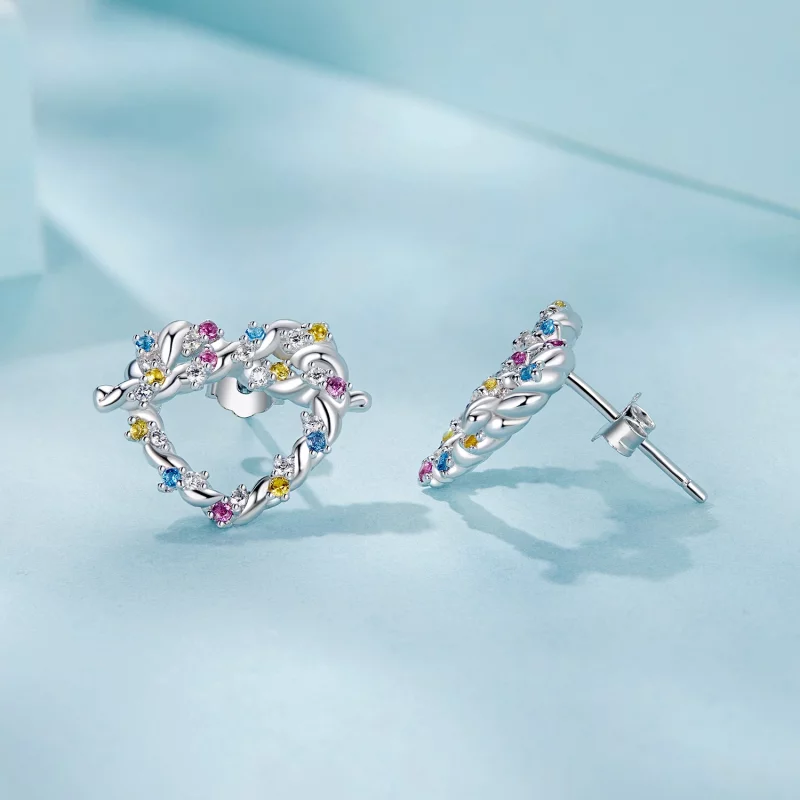 (תמונה ל-) עגילי טוויסט PANDORA Style Heart - SCE1776 - הצג 4